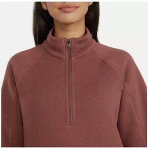 StormPack Ladies' Sweater Fleece Quarter Zip Dusty Rose Pink Size L